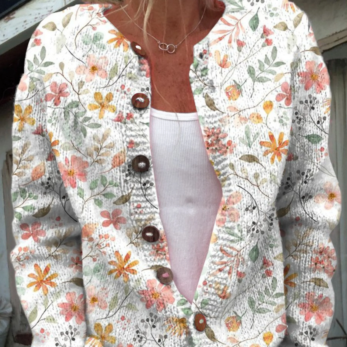 Ondine | Cardigan à imprimé floral aquarelle doux