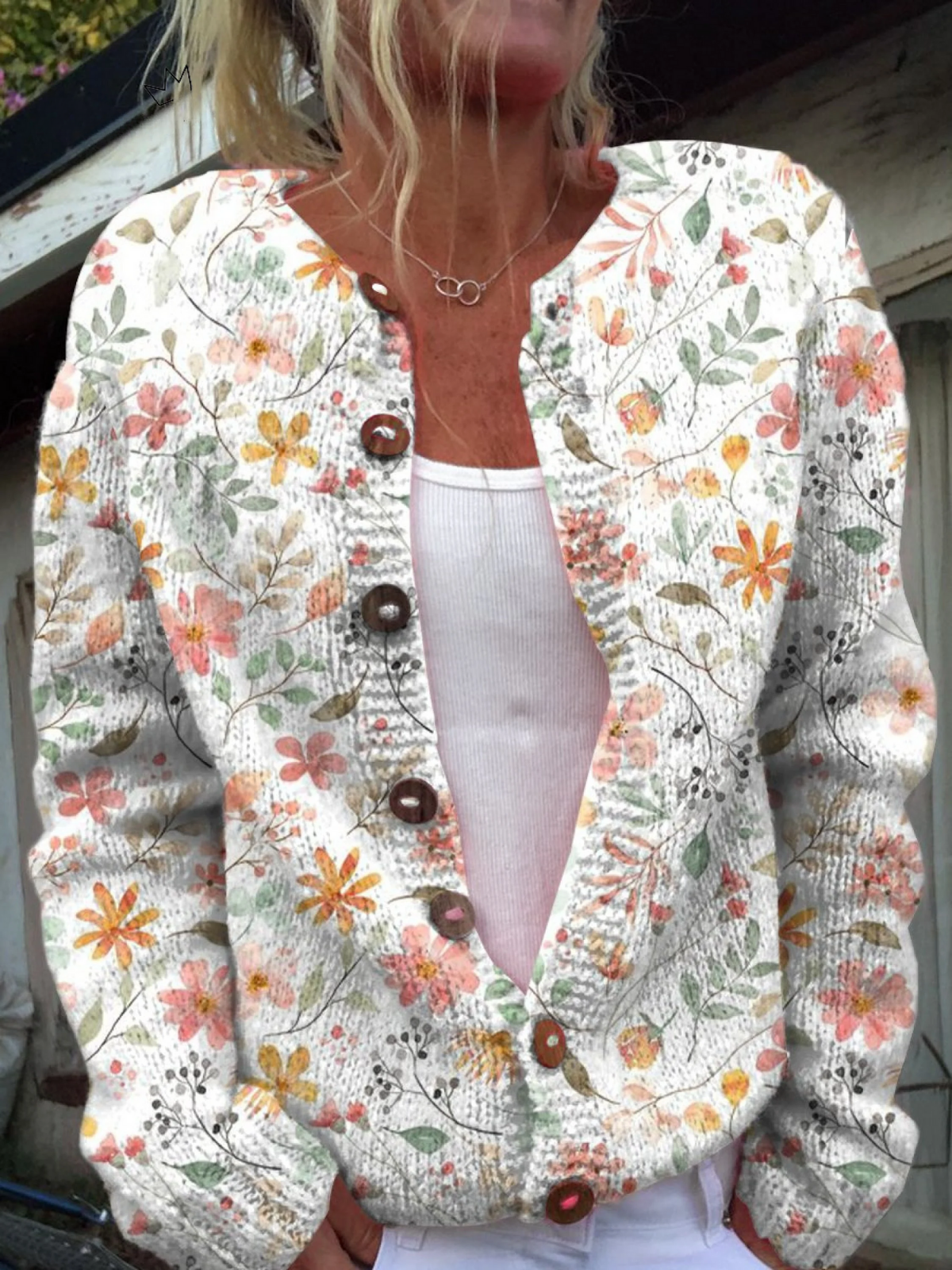 Ondine | Cardigan à imprimé floral aquarelle doux