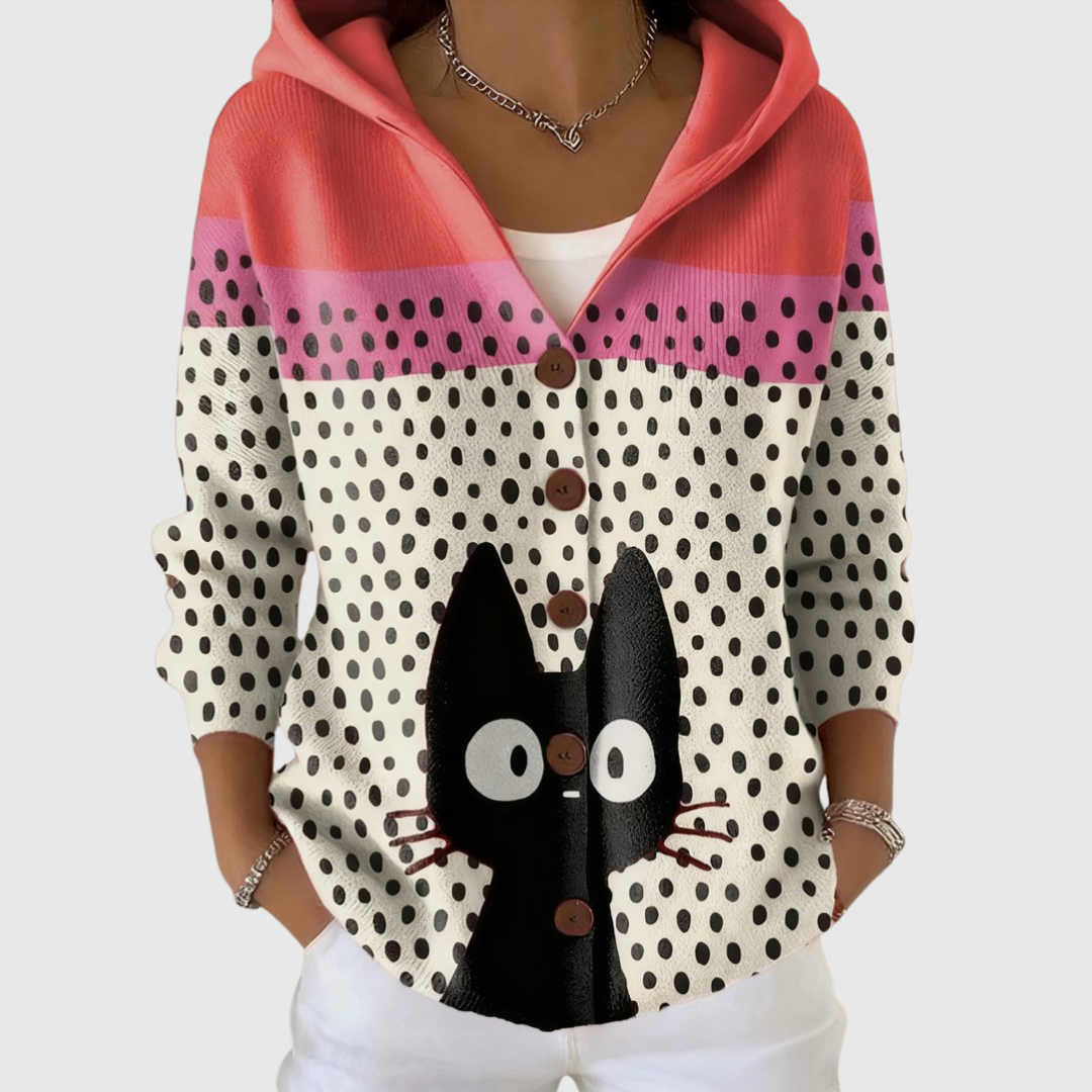 Rosanna | Cardigan à motif chat et pois