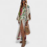 Tracey - Robe longue à ceinture nouée