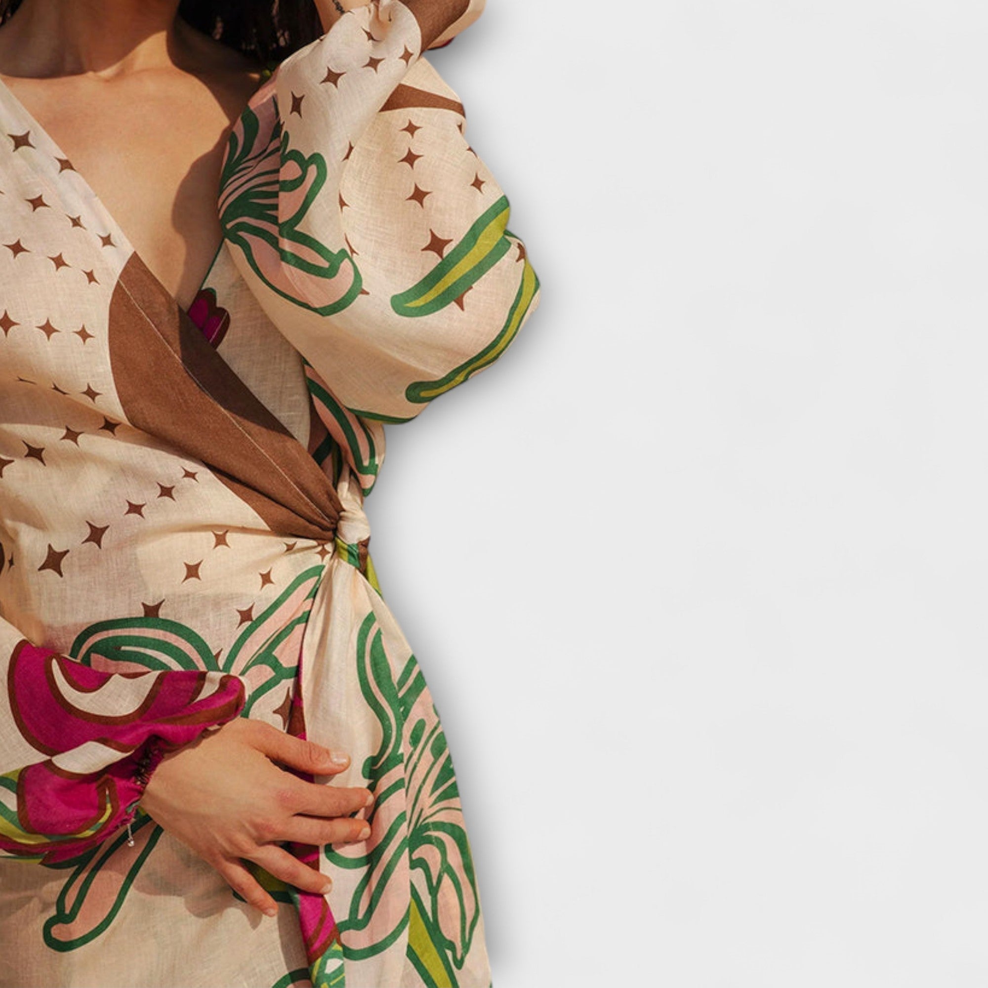 Tracey - Robe longue à ceinture nouée