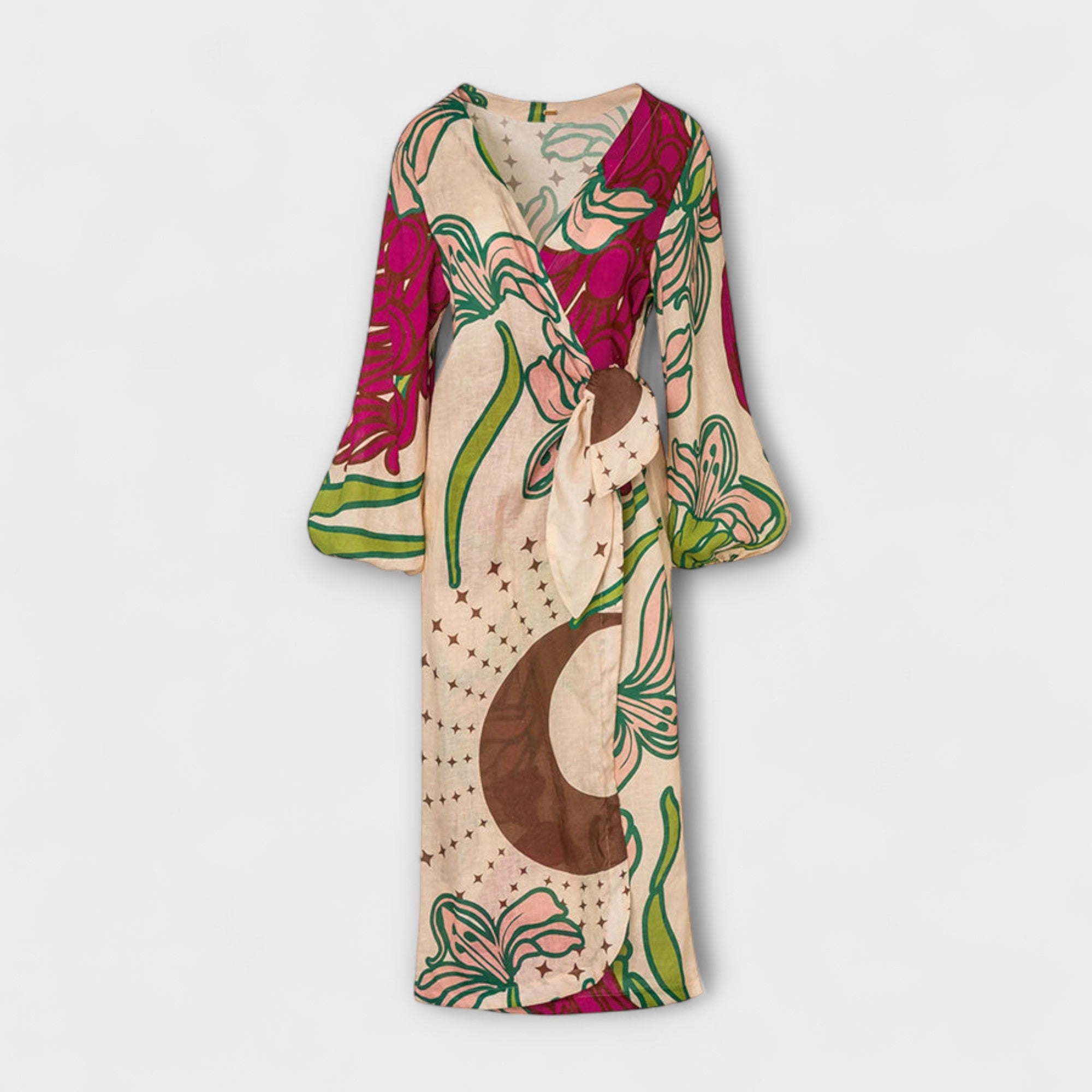 Tracey - Robe longue à ceinture nouée