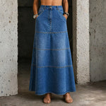 Violet - Jupe mi-longue en denim