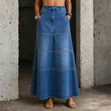 Violet - Jupe mi-longue en denim