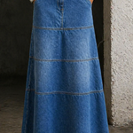 Violet - Jupe mi-longue en denim