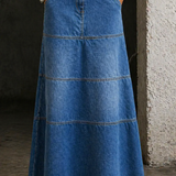 Violet - Jupe mi-longue en denim