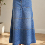 Violet - Jupe mi-longue en denim