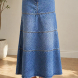 Violet - Jupe mi-longue en denim