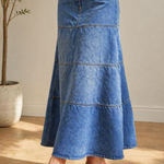 Violet - Jupe mi-longue en denim