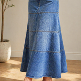 Violet - Jupe mi-longue en denim