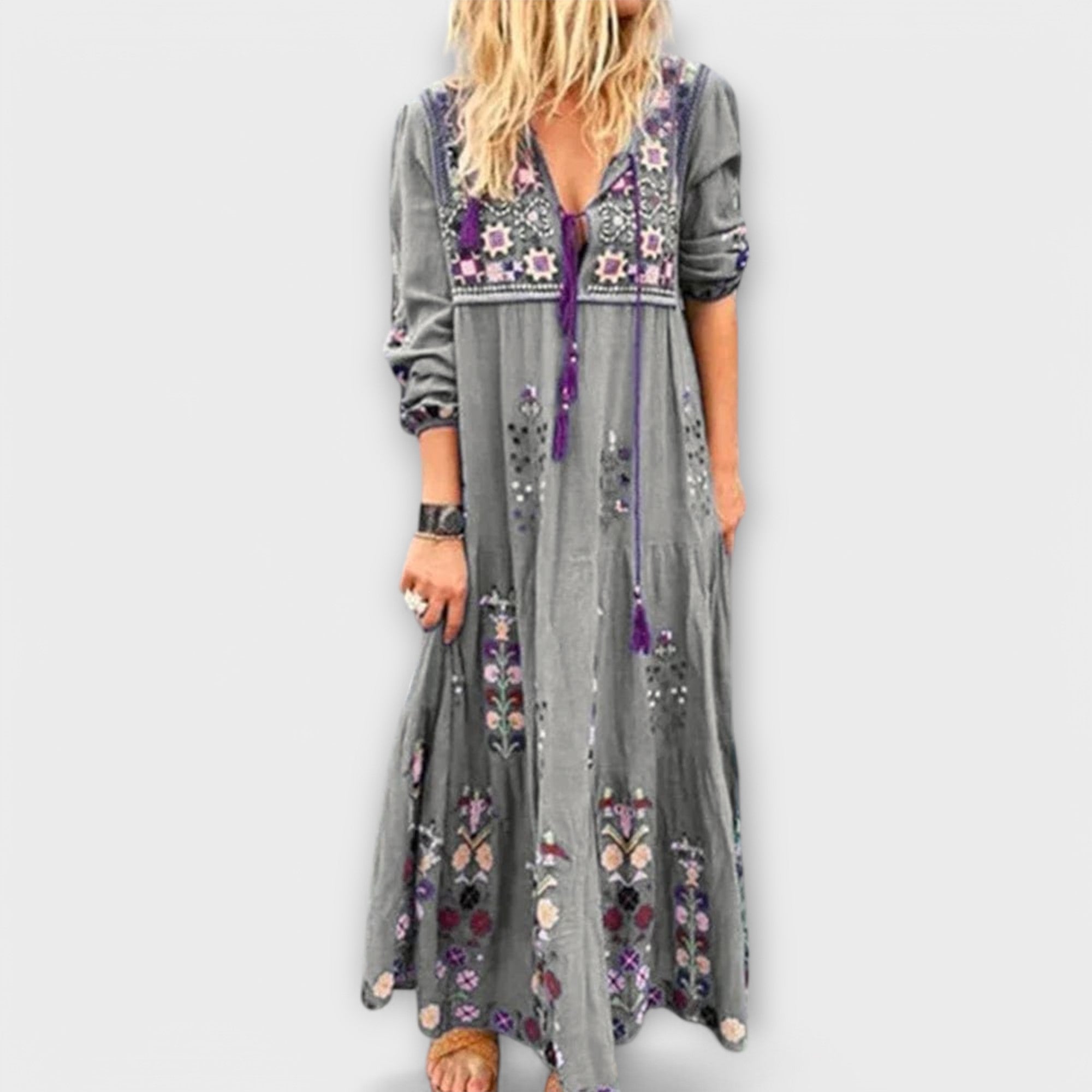Vivi - Lässig – Robe longue boho en lin