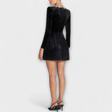 Wren - Robe courte en velours ornée de bijoux