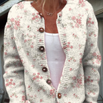 Tansy | Cardigan crème à petites roses